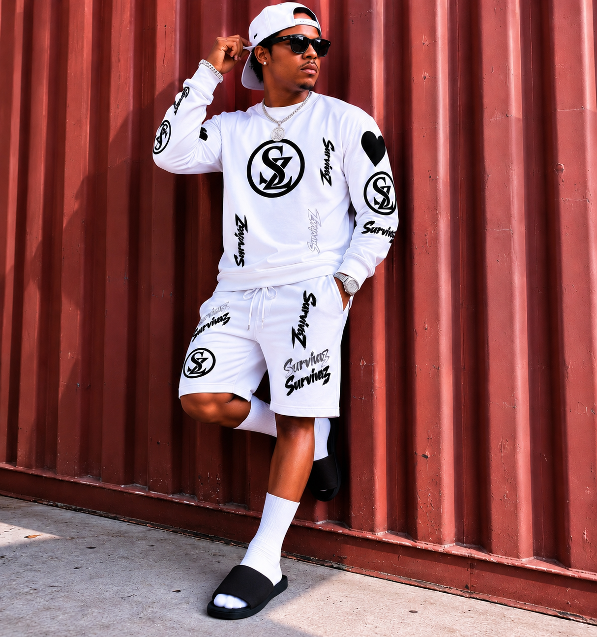 “Chss not Chkrs” The(blk & white)SZ Shorts